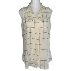 Banana Republic Medium Off white and Blue Sleeveless Top